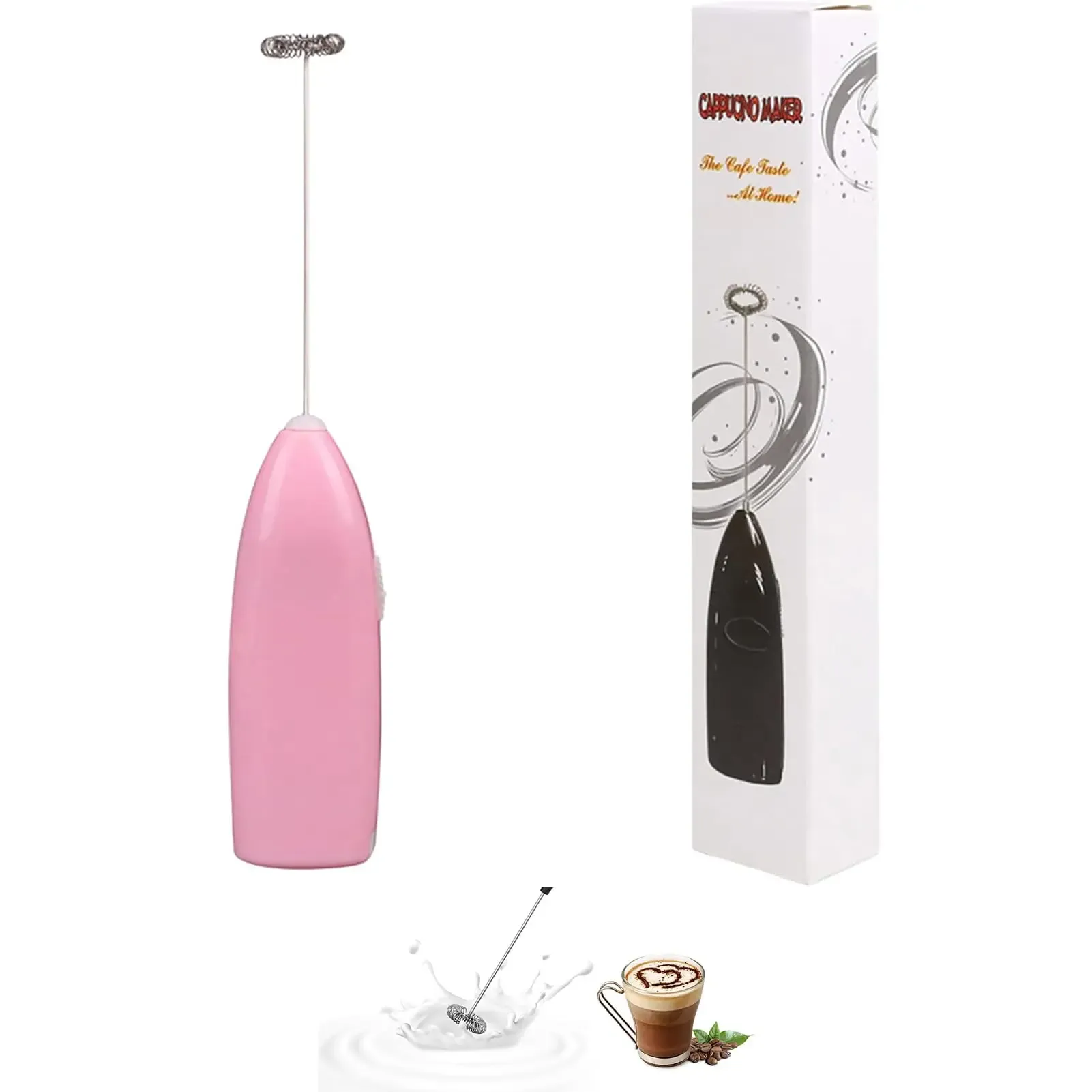 Mousseur à lait électrique portable à piles, mini fouet mélangeur pour café, cappuccino et chocolat chaud 8