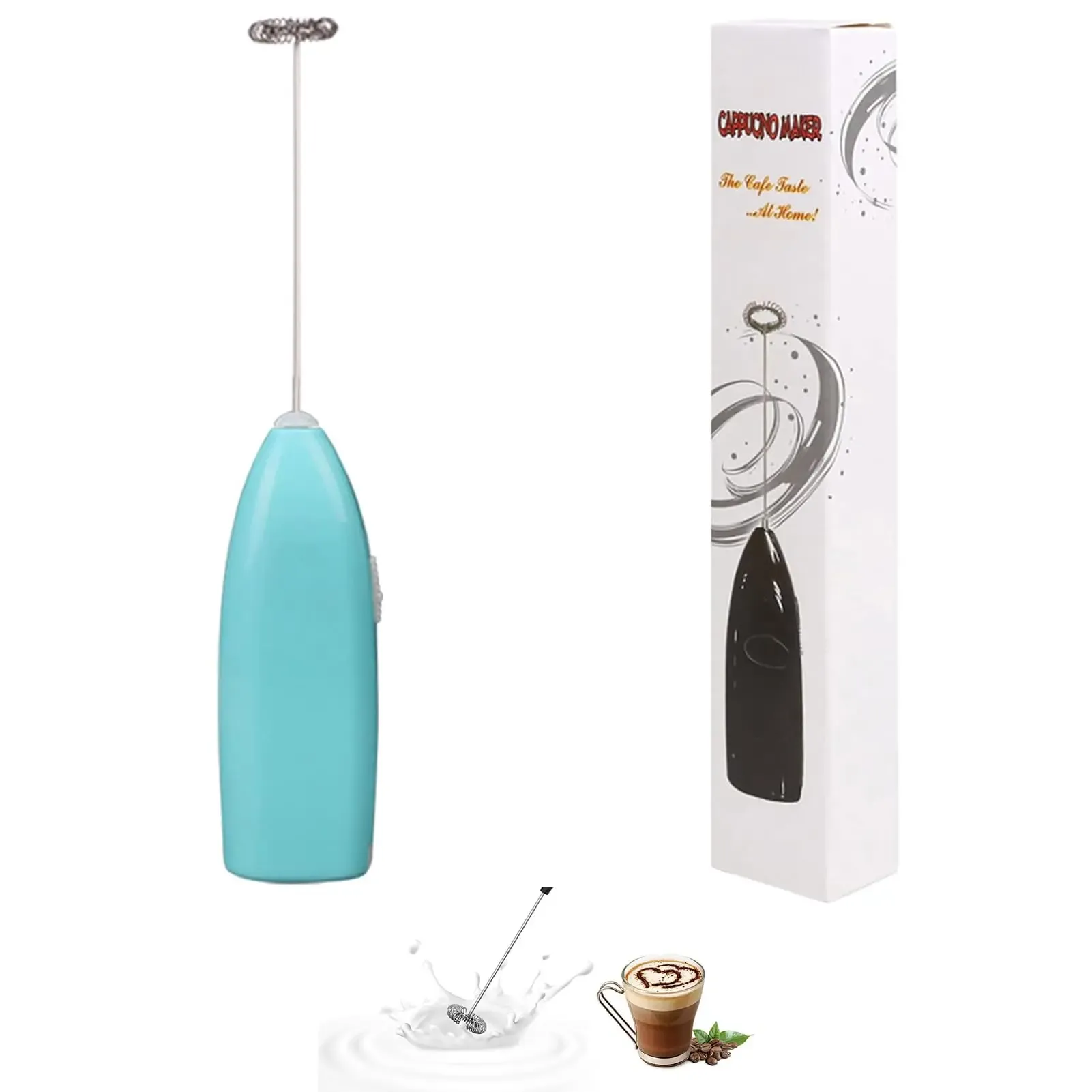 Mousseur à lait électrique portable à piles, mini fouet mélangeur pour café, cappuccino et chocolat chaud 7