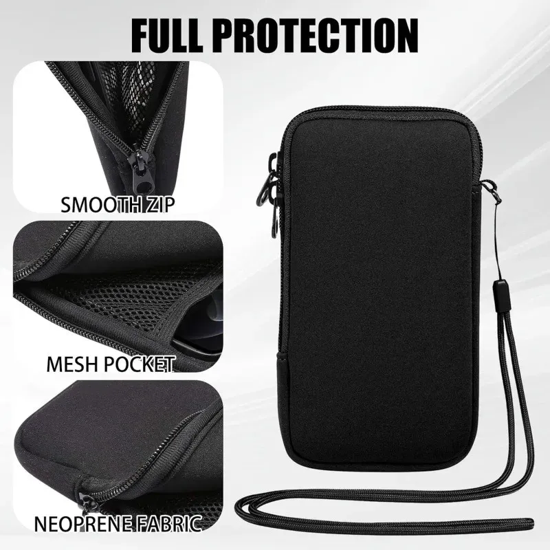 Pochette en néoprène avec cordon pour téléphone, portable, résistante aux chocs et à l'eau, pour téléphones, clés et écouteurs 3