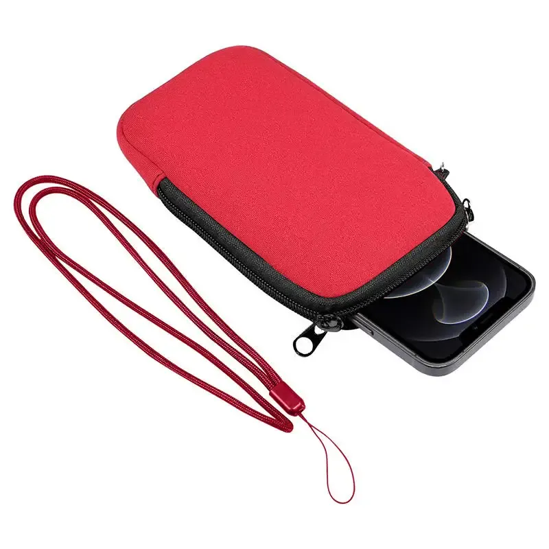 Pochette en néoprène avec cordon pour téléphone, portable, résistante aux chocs et à l'eau, pour téléphones, clés et écouteurs 6