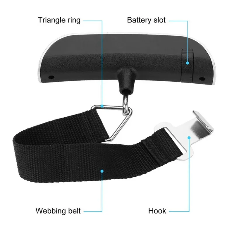 Balance numérique portable à écran LCD, 110 lb / 50 kg, pour bagages et valises 4