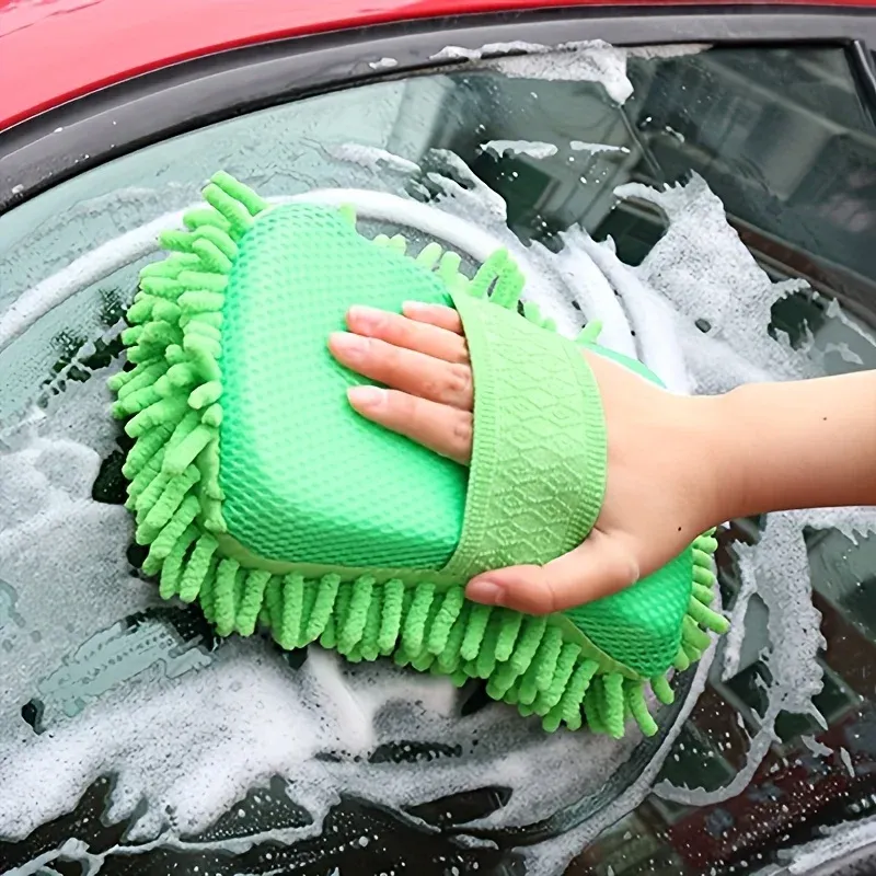 Éponge de lavage automobile en microfibre, brosse de nettoyage et de detailing, serviette et gants de lavage auto 4