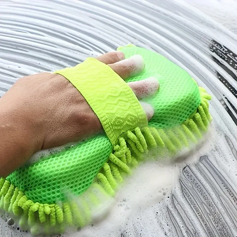 Éponge de lavage automobile en microfibre, brosse de nettoyage et de detailing, serviette et gants de lavage auto 6