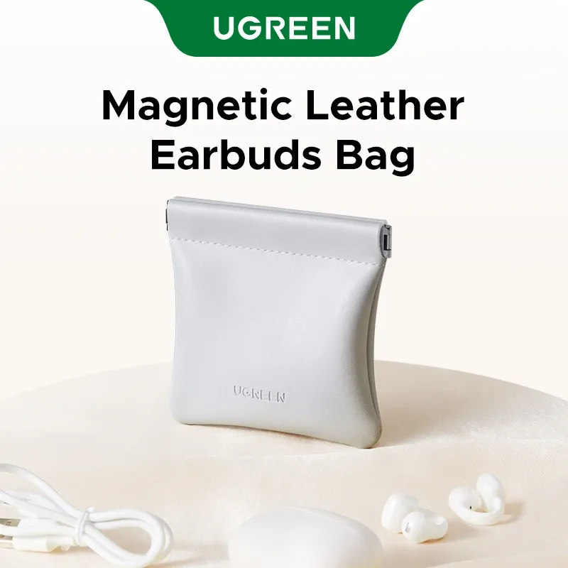 UGREEN Étui en cuir magnétique pour écouteurs Bluetooth à pince d'oreille ouverte, sac de rangement pour écouteurs sans fil et filaires 7