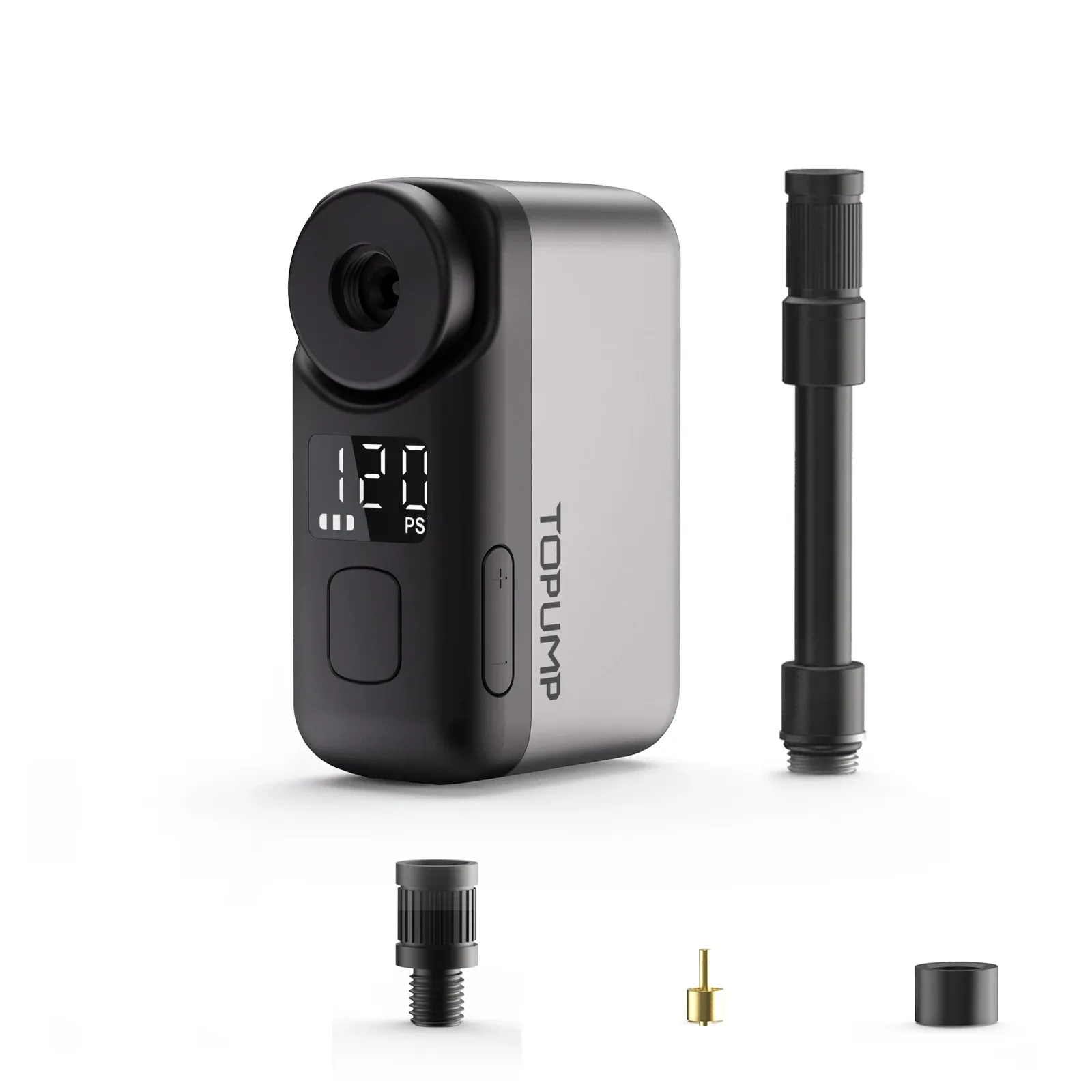 TOPUMP TB2 PRO Mini Pompe Électrique Portable sans Fil pour Vélo, 120 PSI, Batterie 450 mAh avec Écran et Charge Rapide - Image 1