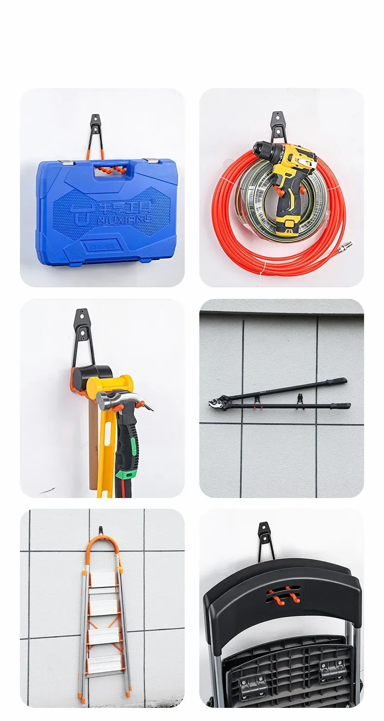 Crochets muraux utilitaires pour garage et jardin, organisateur d'outils robuste 4