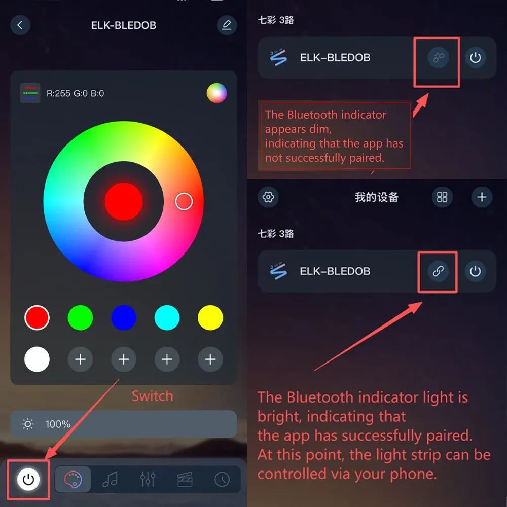 Bande LED RGB illuminant un espace de vie