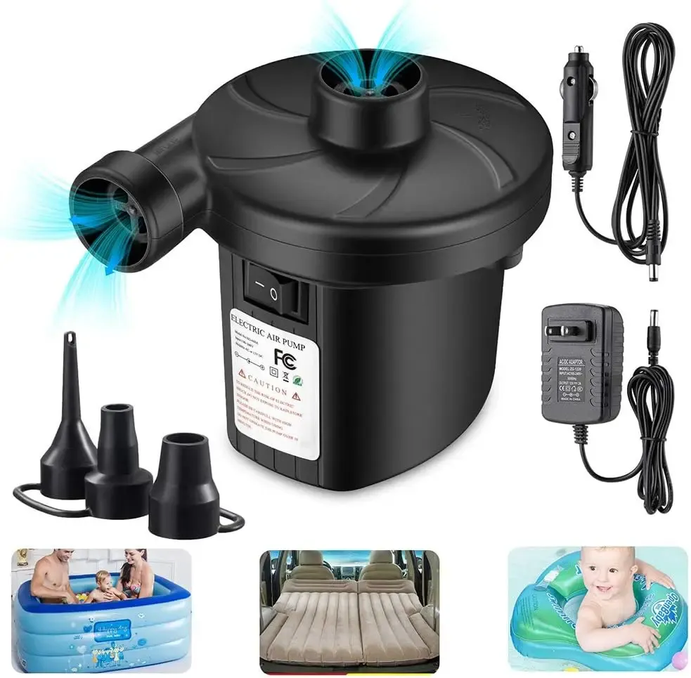 Pompe à air électrique portable haute pression, gonflage et dégonflage rapides pour matelas pneumatiques, bateaux gonflables et flotteurs de piscine - Image 1