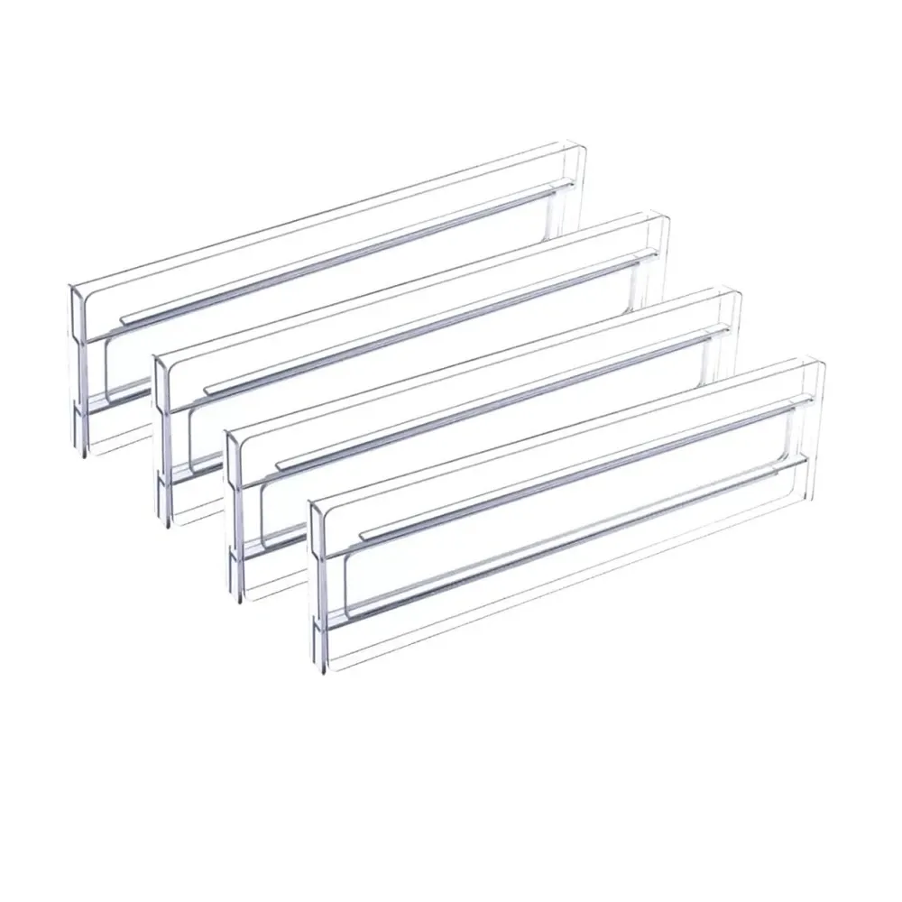 Séparateurs de tiroirs réglables en plastique transparent pour vêtements, ustensiles de cuisine et maquillage, lot de 1, 4 ou 6 pièces 8