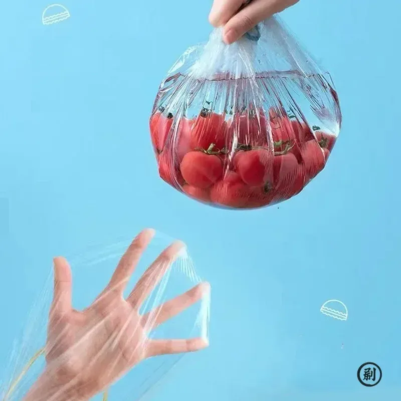 Couvercles alimentaires élastiques jetables en plastique pour fruits et légumes, lot de 100 5