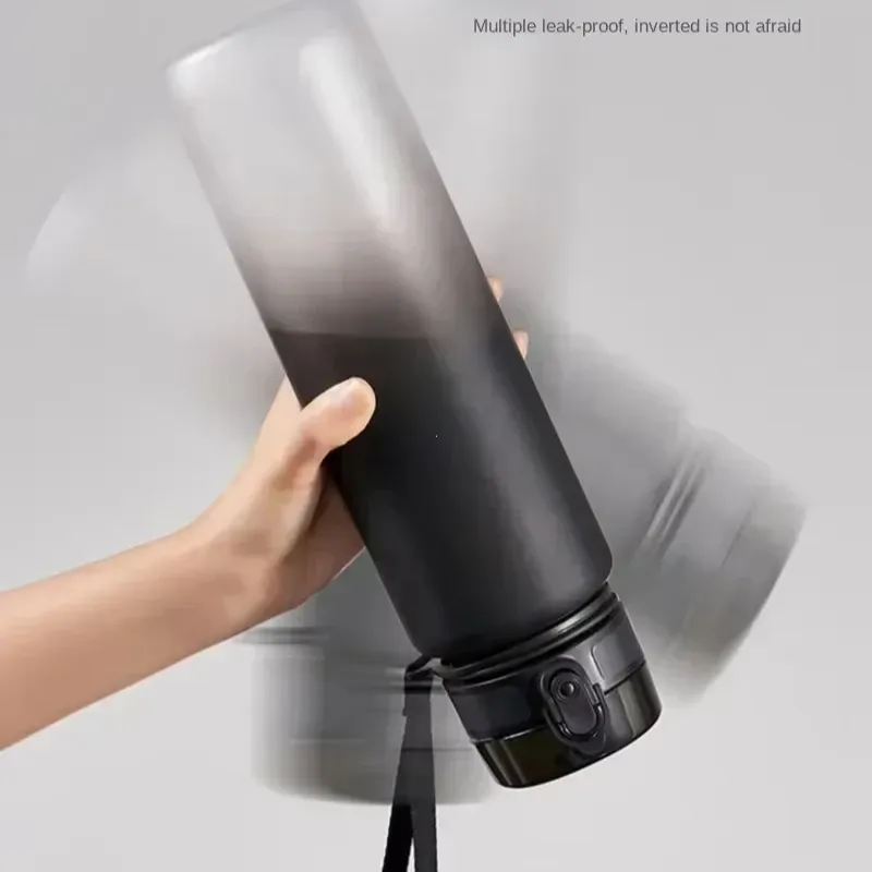 Gourde de sport de 1 litre, grande capacité, unisexe, gourde portable en plastique pour l'été, idéale pour les voyages et les activités de plein air, fitness 3