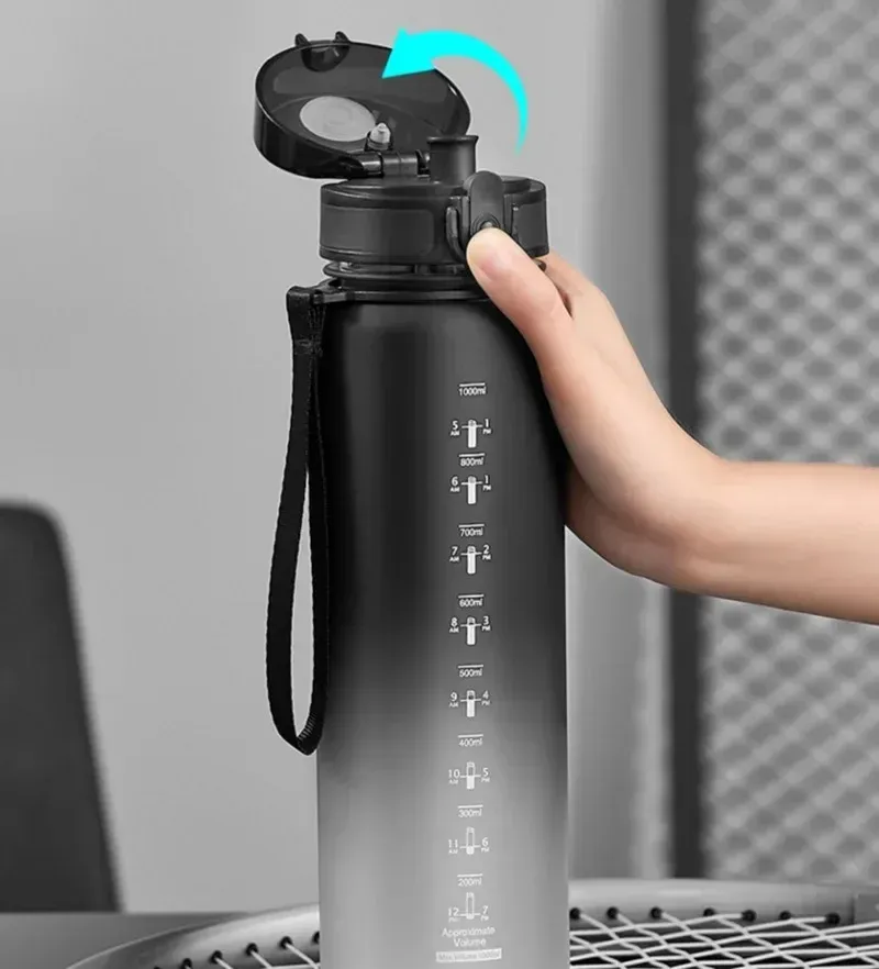 Bouteille d'eau de sport 1 litre, vue de face