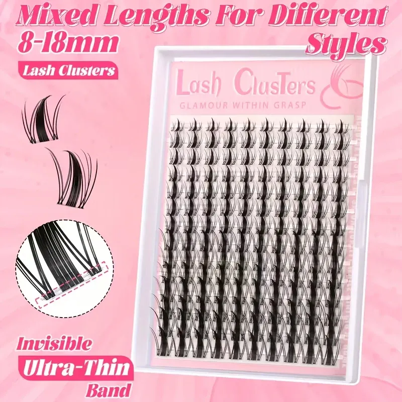Faux cils de fée 8-18 mm, 140 pièces, cils manga, courbure C, cils droits pour extensions, mèches DIY, aspect naturel, effet mouillé, pointes effilées 2