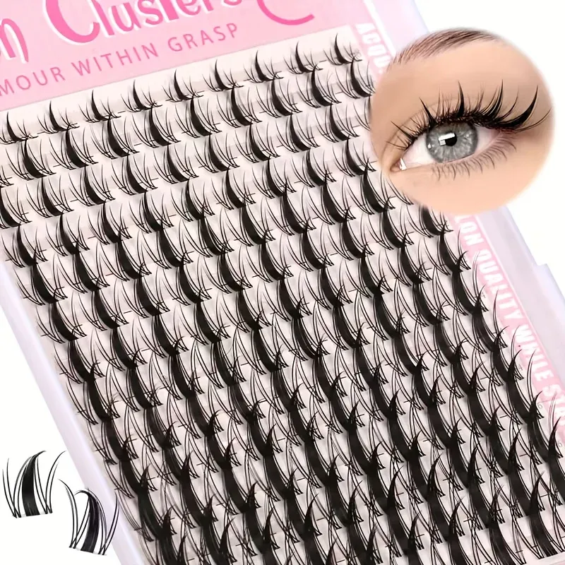 Faux cils de fée 8-18 mm, 140 pièces, cils manga, courbure C, cils droits pour extensions, mèches DIY, aspect naturel, effet mouillé, pointes effilées 1