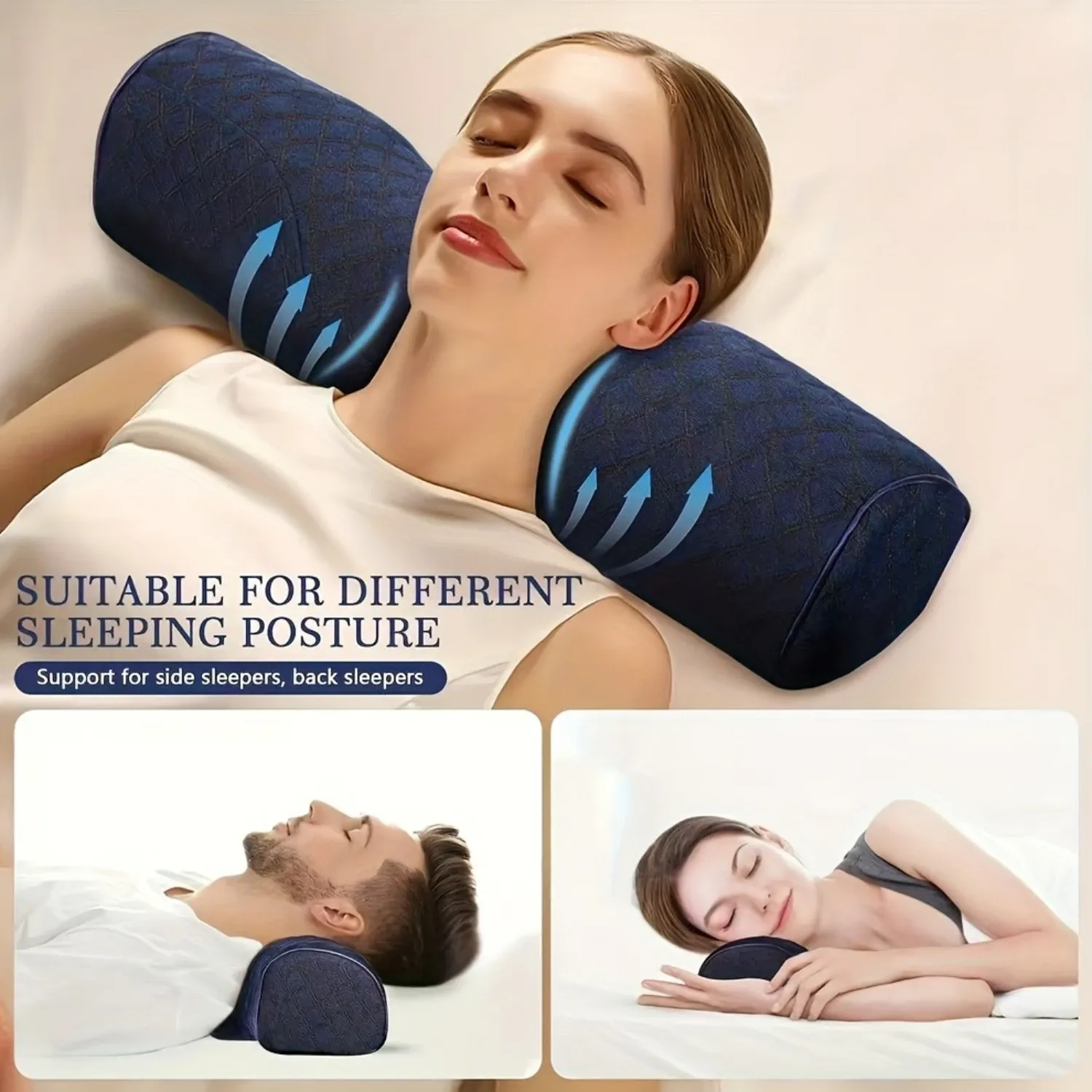 Oreiller cervical ergonomique 1 pièce, durable et confortable, idéal pour les voyages et la relaxation