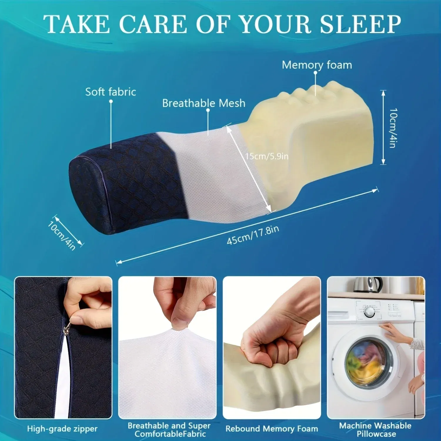 Oreiller cervical ergonomique 1 pièce, durable et confortable, idéal pour les voyages et la relaxation 5