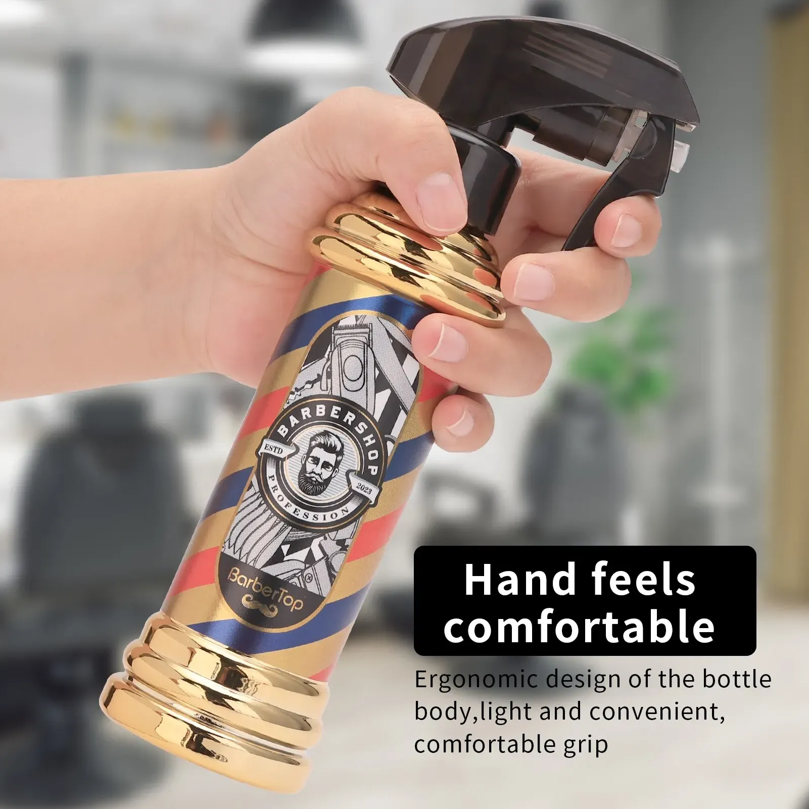 Pulvérisateur d'eau rétro rechargeable à brume continue pour coiffure, format portable pour salon et barbier 5