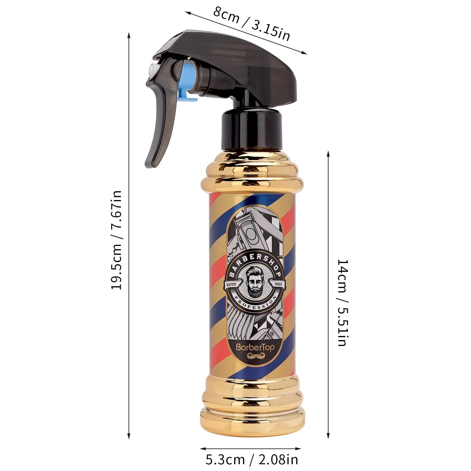 Pulvérisateur d'eau rétro rechargeable à brume continue pour coiffure, format portable pour salon et barbier 7