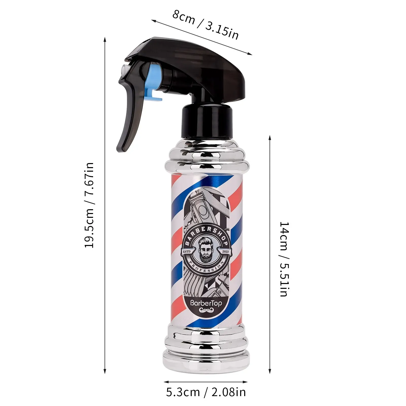 Pulvérisateur d'eau rétro rechargeable à brume continue pour coiffure, format portable pour salon et barbier 8