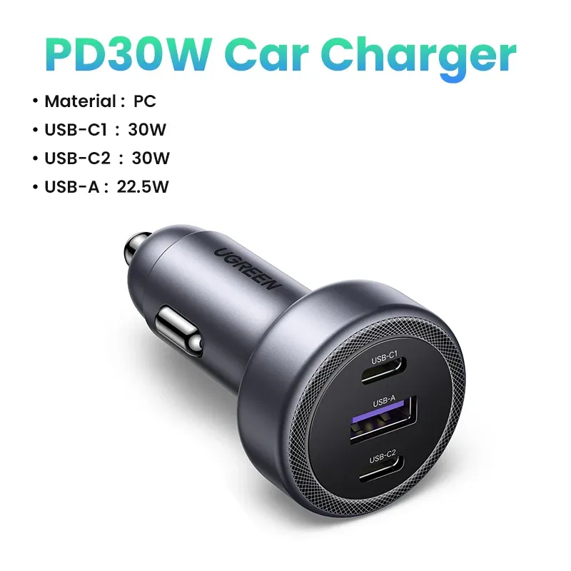 UGREEN Chargeur de voiture USB-C PD 30 W, charge rapide pour iPhone 15, 16 et 17 7