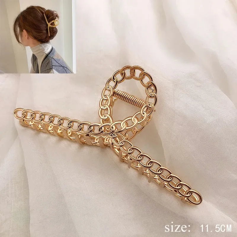 Pince à cheveux géométrique ajourée en métal pour femme 38