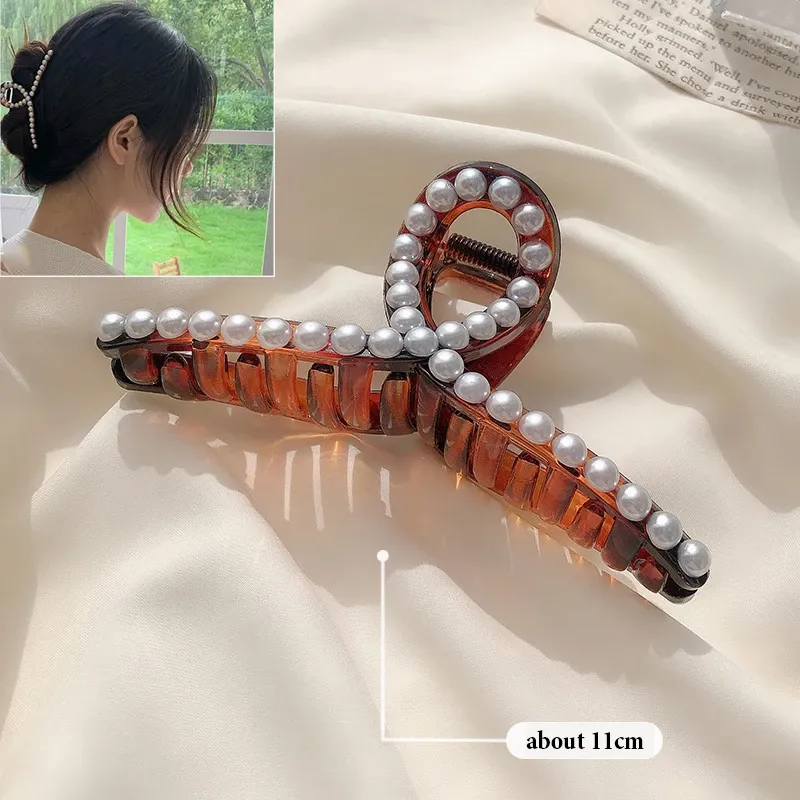 Pince à cheveux géométrique ajourée en métal pour femme 19
