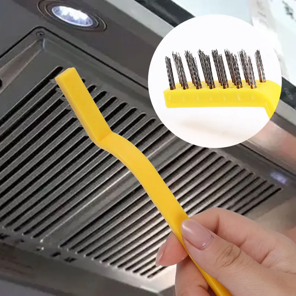 Lot de 3 brosses de nettoyage pour cuisinière à gaz en fil de cuivre et acier inoxydable 4