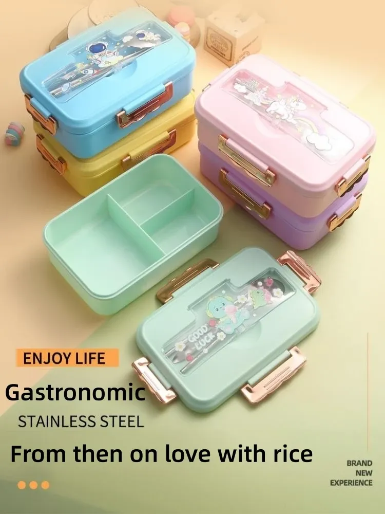 Boîte à déjeuner Bento dinosaure Kawaii, vue d'ensemble