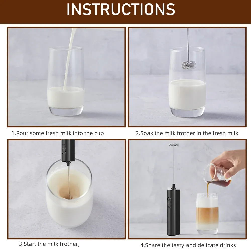 Mini mousseur de lait électrique, modèle C, ambiance