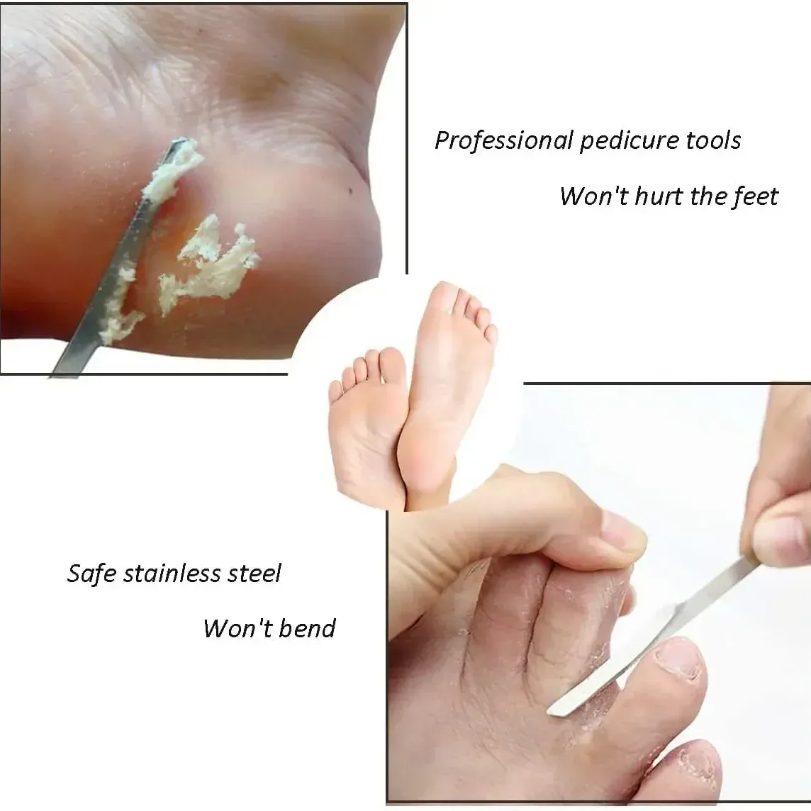 Grattoir exfoliant en acier inoxydable en situation