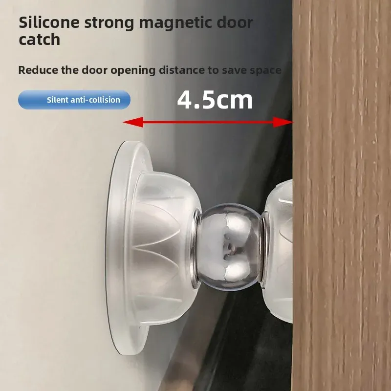 Butée de porte magnétique en silicone à fixation tactile, anti-collision et silencieuse, pour hôtel et domicile