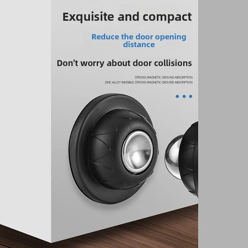 Butée de porte magnétique en silicone à fixation tactile, anti-collision et silencieuse, pour hôtel et domicile 4