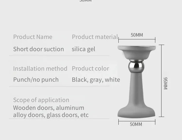 Butée de porte en silicone, robustesse