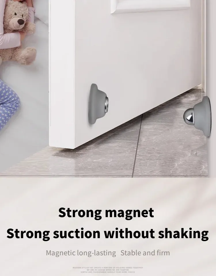 Butée de porte en silicone, ventouse tactile