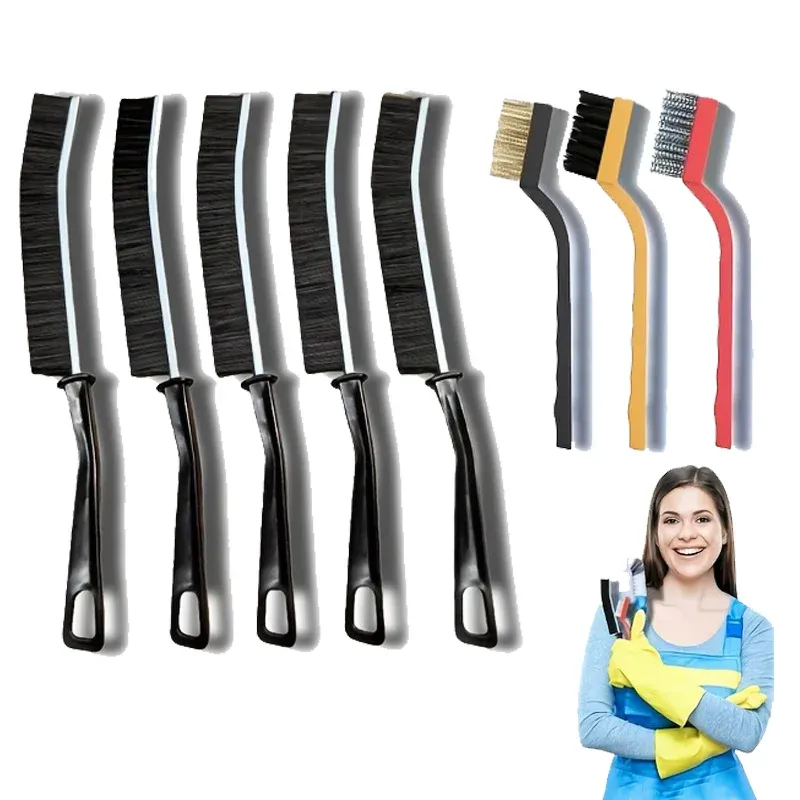 Brosse de nettoyage pour interstices à poils durs, outil de nettoyage des joints, coins de voiture, rainures de fenêtre et joints de carrelage de cuisine - Image 1