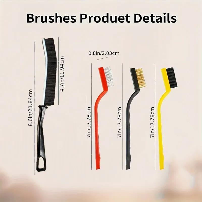 Brosse de nettoyage pour interstices à poils durs, outil de nettoyage des joints, coins de voiture, rainures de fenêtre et joints de carrelage de cuisine 5