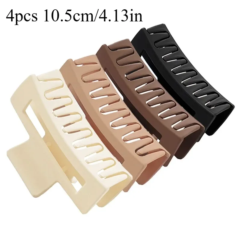 Pinces crabe antidérapantes pour femmes et filles, lot de 4, couleur café noir 9