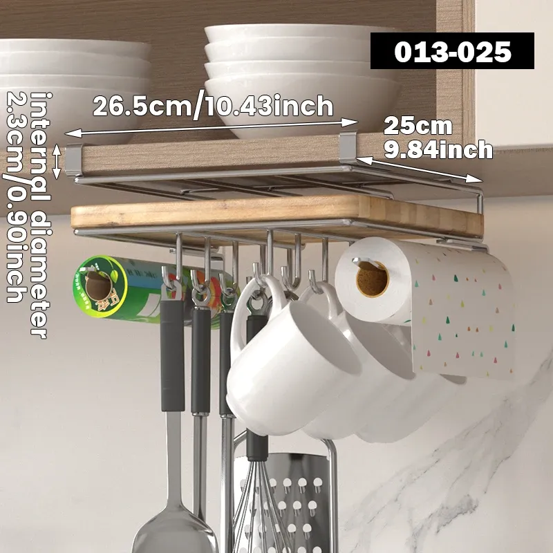 Vue d'ensemble du support de rangement sous armoire