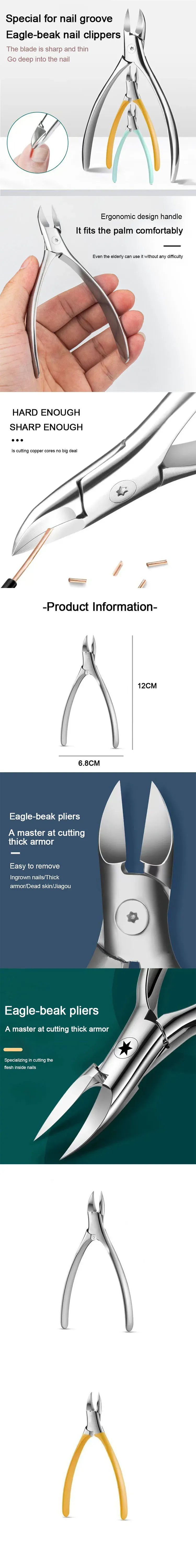 Ensemble de coupe-ongles professionnel anti-éclaboussures en acier inoxydable