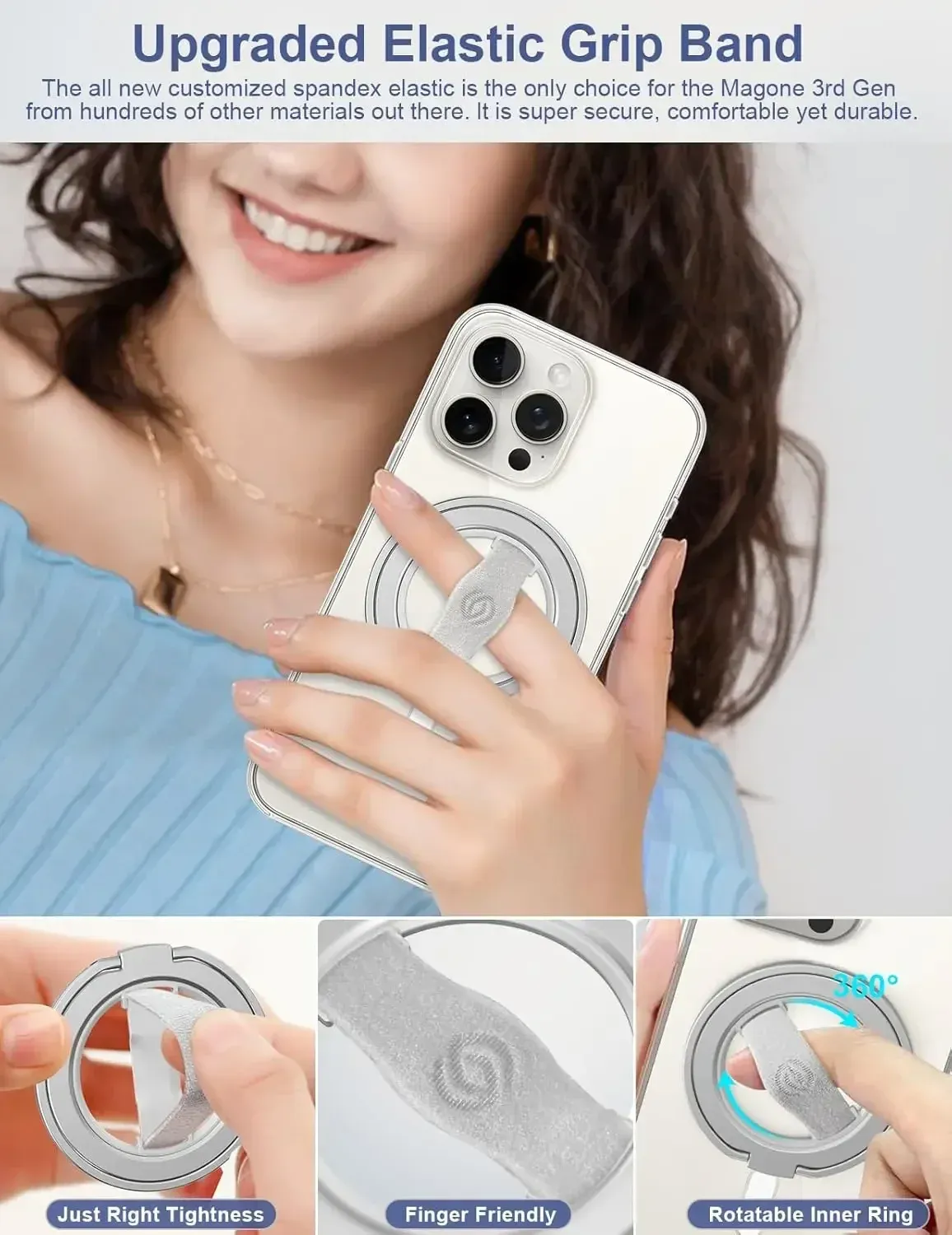 Support magnétique pour téléphone EWA MagOne (3e génération) compatible MagSafe 3