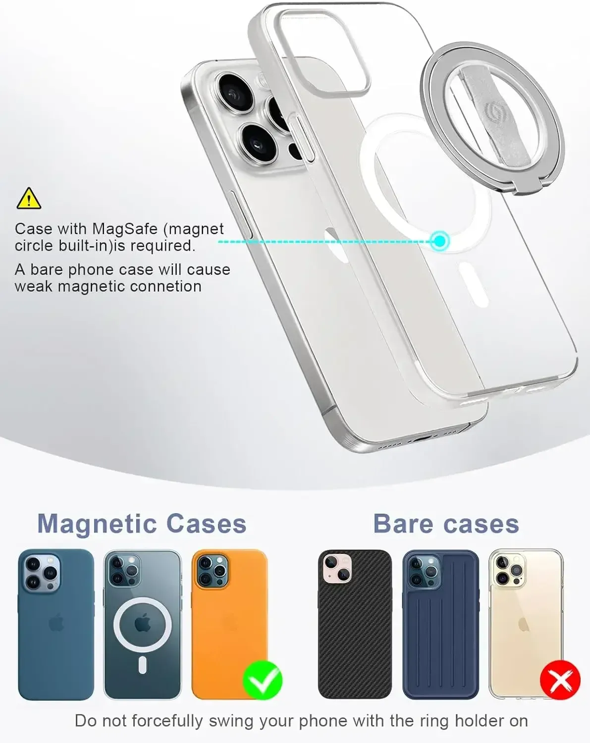 Support magnétique pour téléphone EWA MagOne (3e génération) compatible MagSafe 4