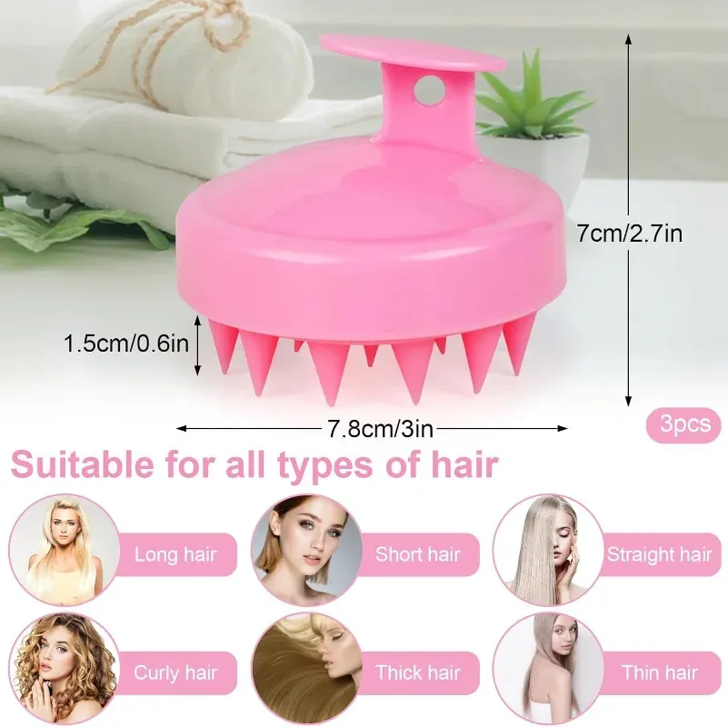 Brosse de shampoing en silicone, vue d'ensemble