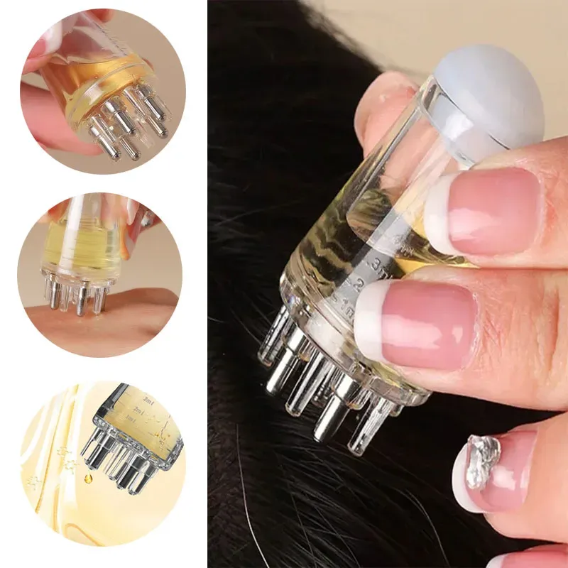 Applicateur de cuir chevelu avec peigne à liquide, mini peigne de massage portable, huile essentielle, guidage du fluide, masseur anti-chute de cheveux, outil de soin du cuir chevelu - Image 1