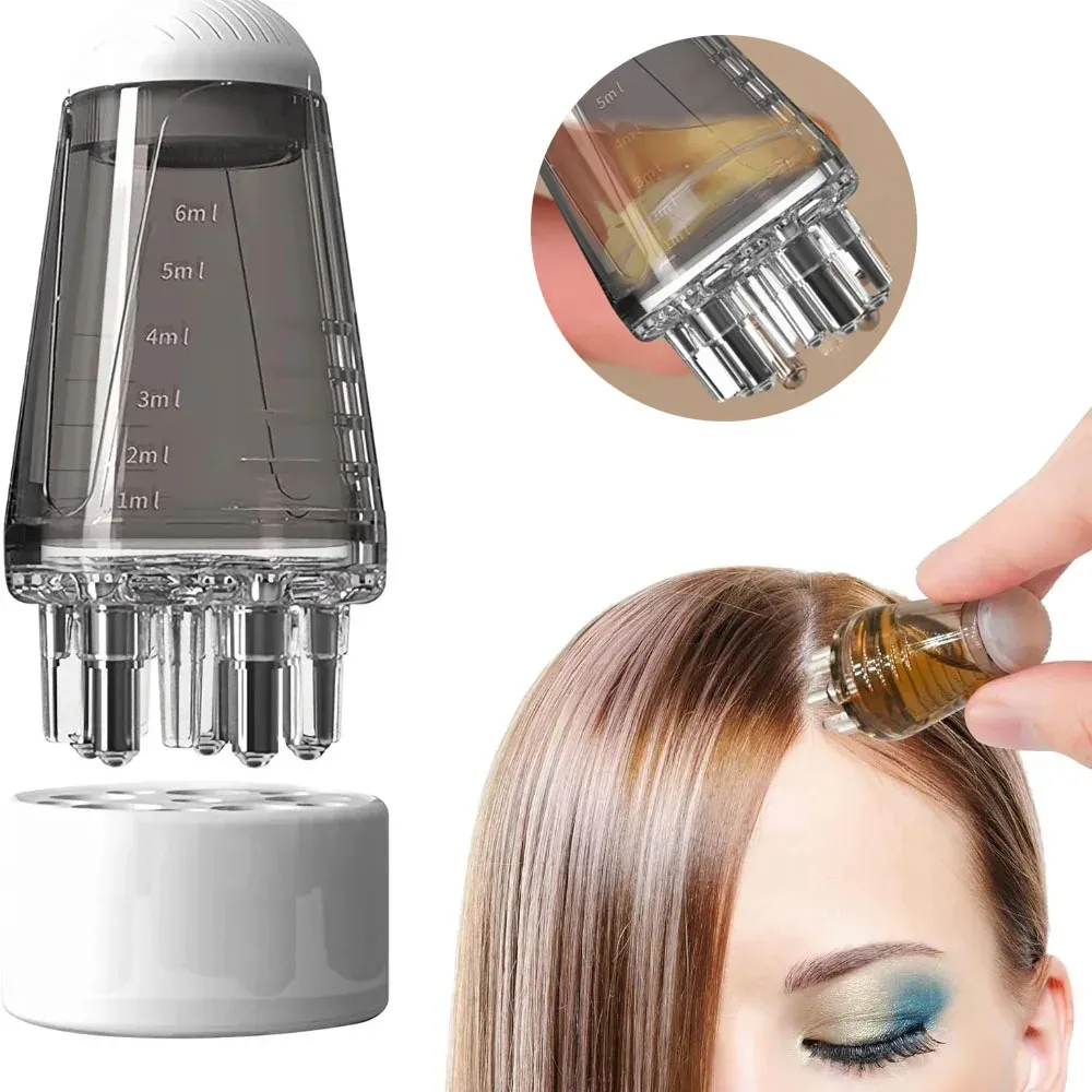 Applicateur de cuir chevelu avec peigne à liquide, mini peigne de massage portable, huile essentielle, guidage du fluide, masseur anti-chute de cheveux, outil de soin du cuir chevelu 3