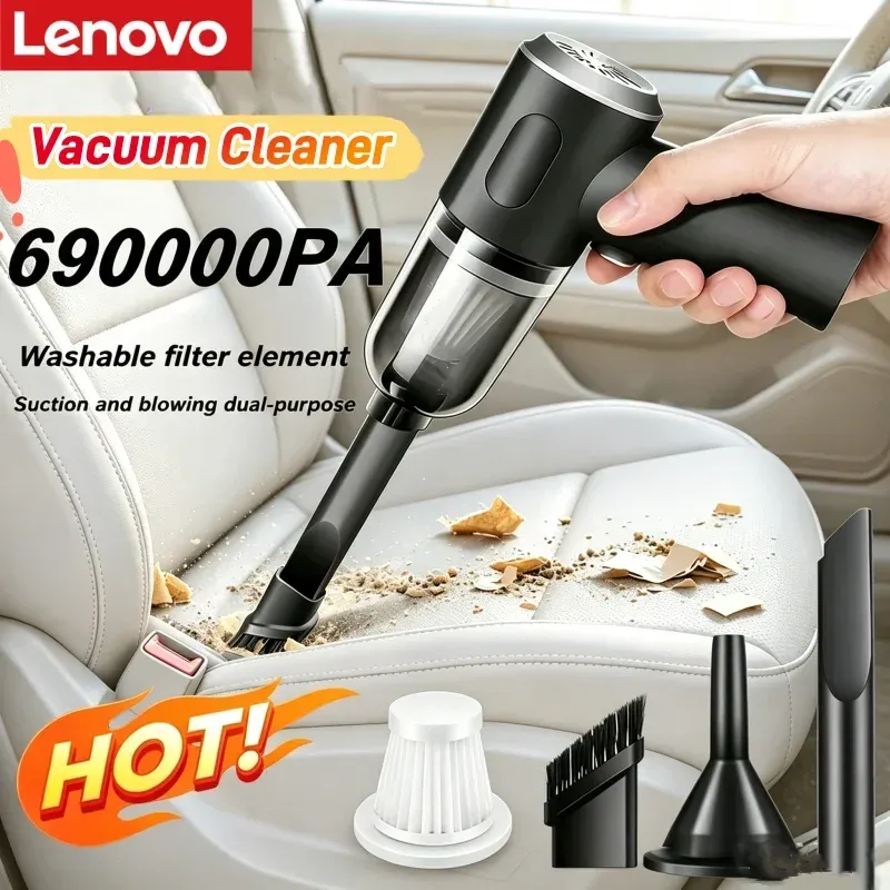 Aspirateur de voiture sans fil 690000 Pa, charge rapide 2 heures, nettoyeur à sec et humide double usage, aspirateur à main sans fil haute puissance 2026