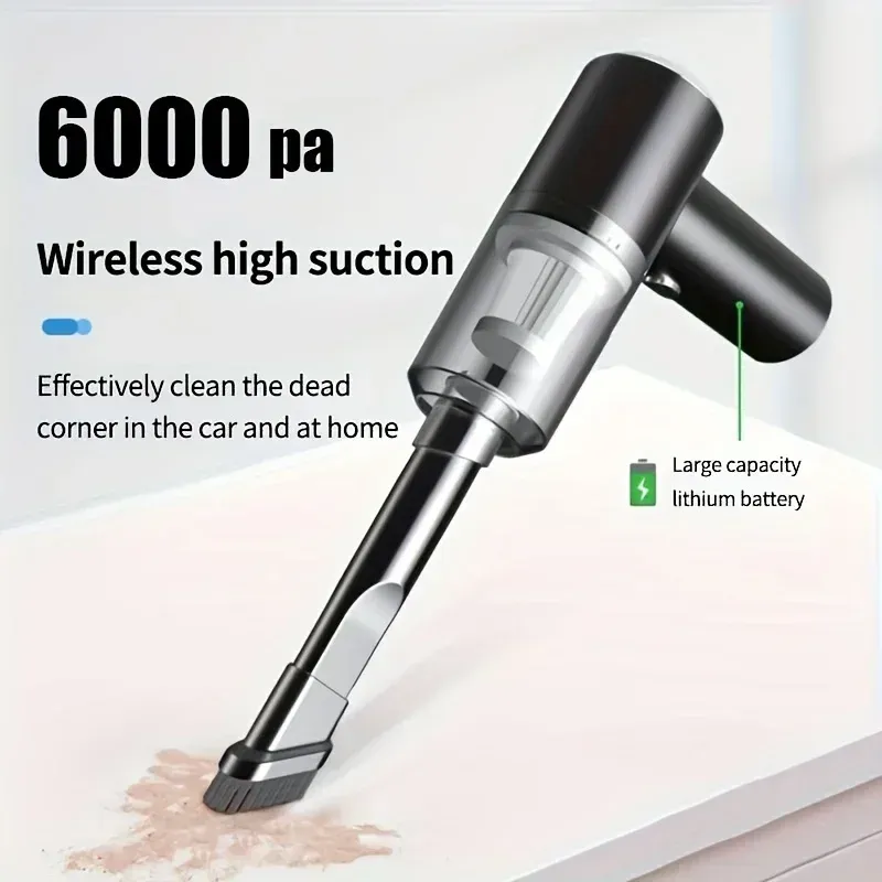 Aspirateur de voiture sans fil 690000 Pa, charge rapide 2 heures, nettoyeur à sec et humide double usage, aspirateur à main sans fil haute puissance 2026 4