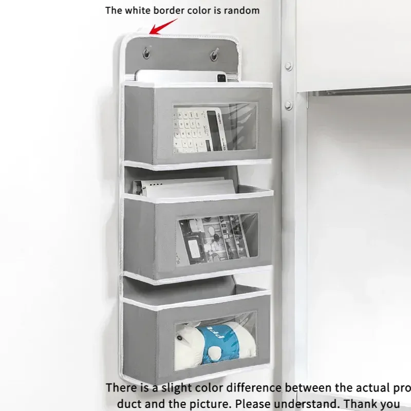 Organisateur de rangement suspendu à 3 étagères pour porte, anti-inclinaison, avec 3 poches de grande capacité, idéal pour la chambre et la salle de bain 6