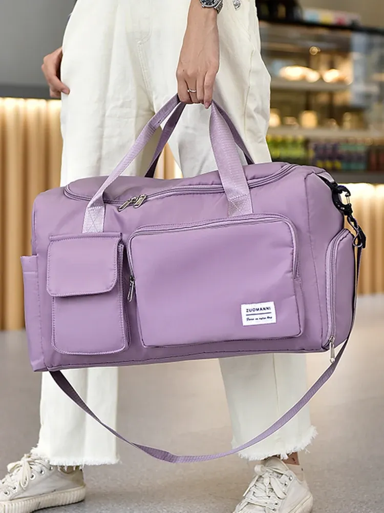 Sac de voyage à main grande capacité pour week-end, sac de sport de nuit avec compartiment à chaussures, sac de sport et de fitness pour femme - Image 1