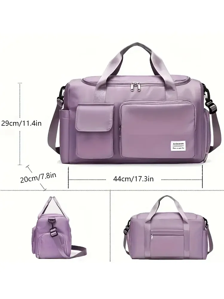 Sac de voyage à main grande capacité pour week-end, sac de sport de nuit avec compartiment à chaussures, sac de sport et de fitness pour femme 3