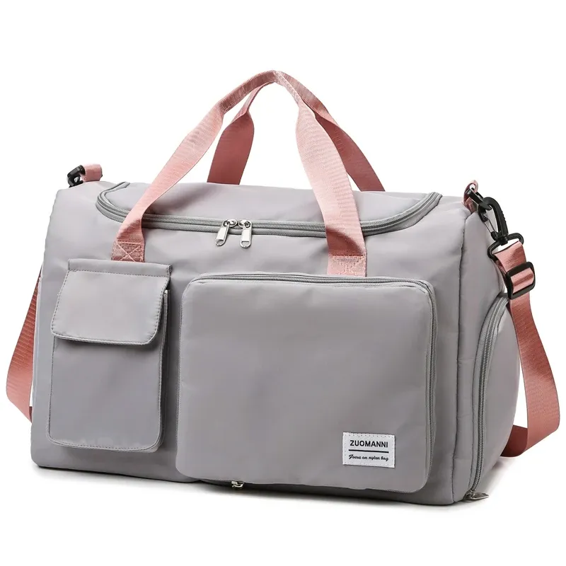 Sac de voyage à main grande capacité pour week-end, sac de sport de nuit avec compartiment à chaussures, sac de sport et de fitness pour femme 11